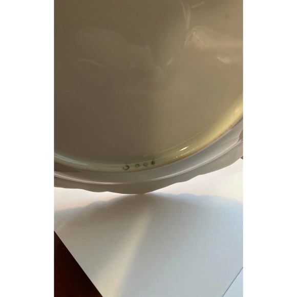 Le Blanc 1978 Trinket Dish Green Yellow Floral print 6 1/2" diameter - Picture 5 of 5